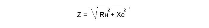 Формула расчета полного сопротивления цепи,formula