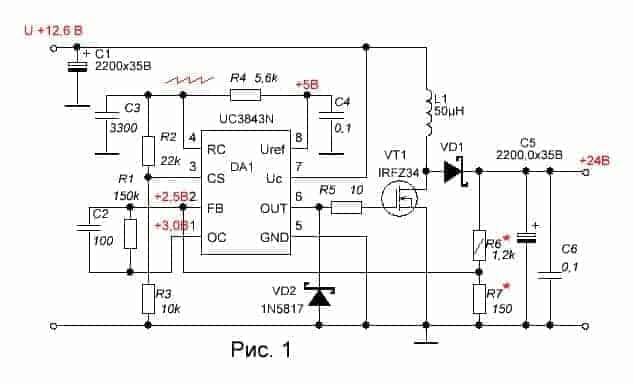 Преобразователь DC-DC 12 - 24, 