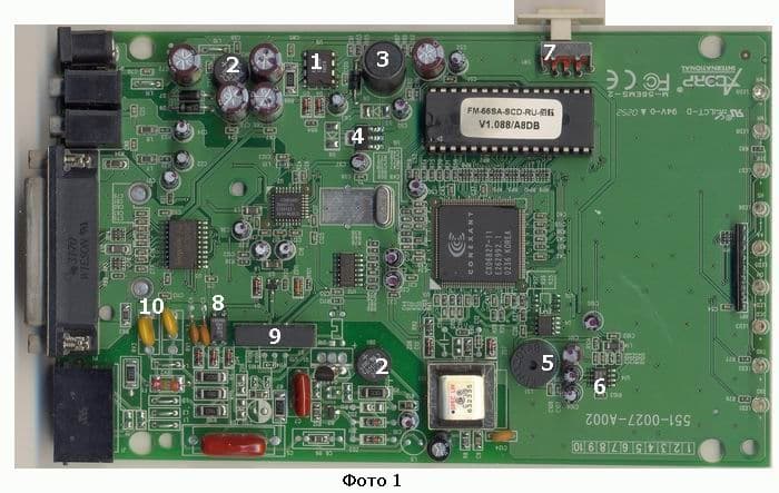 Модем Acorp 56EMSF-2, печатная плата,