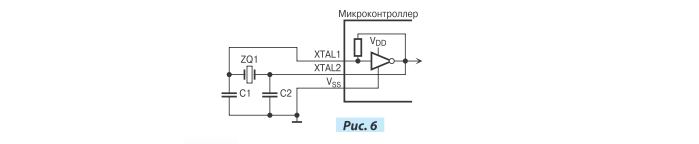 Схема тактового генератора микроконтроллера, 